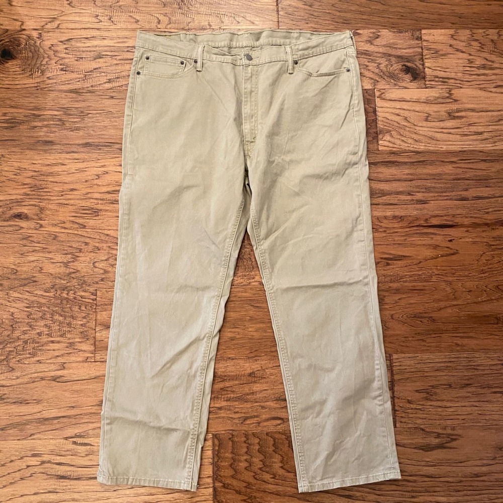 Levi 541 Athletic Taper Pants Mens 44x32 Khaki Tan Twill 18181-0040